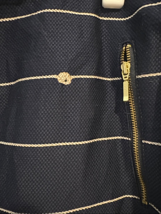 The Limited Navy Pencil Skirt with nautical knot Stripes and gold Zippers 6 - Picture 4 of 7